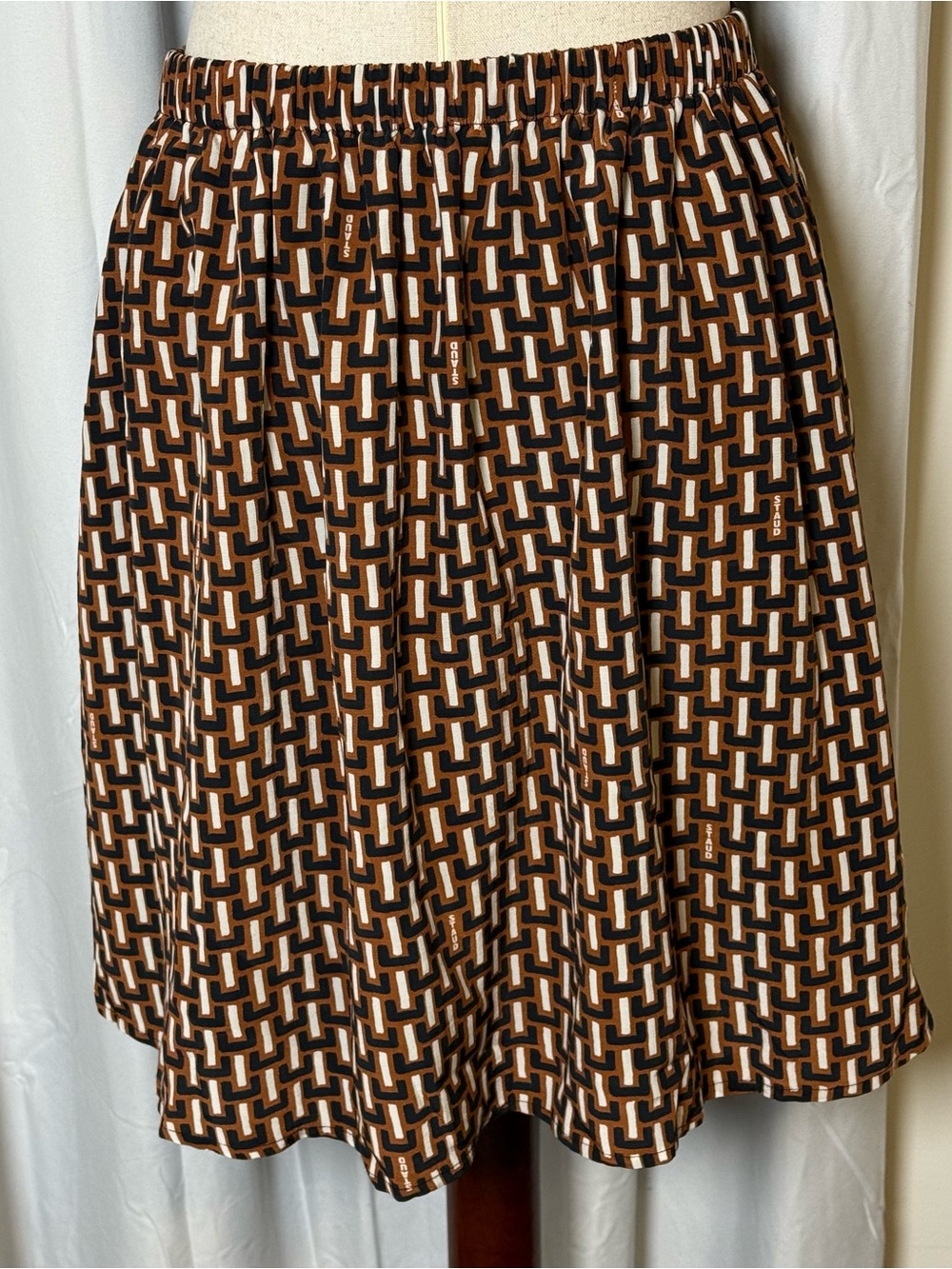 Staud Epona Mini Dress Medium NWT Basketweave Print Cutout Puff Sleeve Dress - Picture 13 of 16